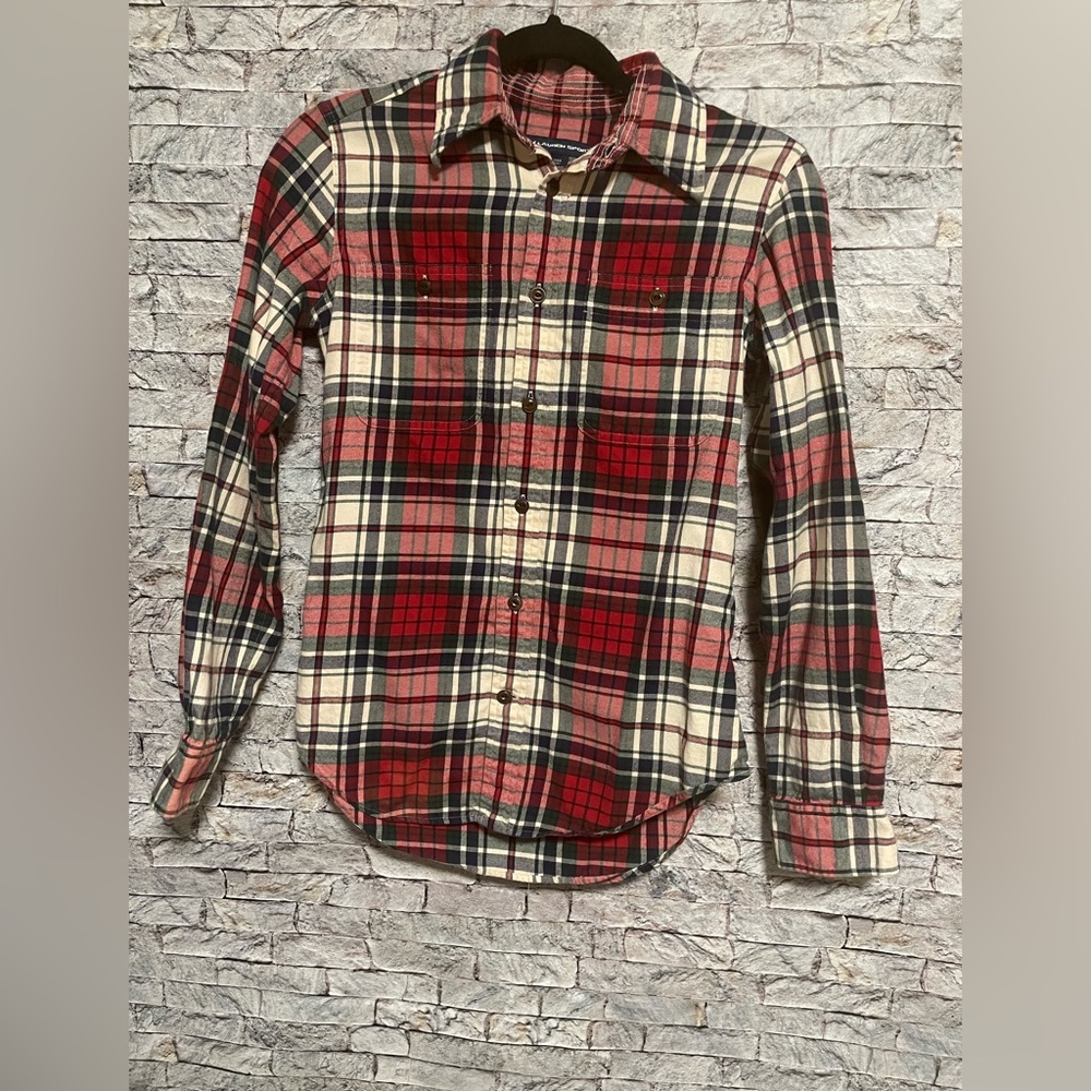Ralph Lauren sport plaid button up long sleeve flannel